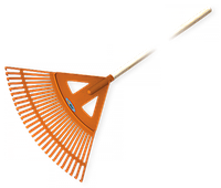 Веерные грабли 27 зубцов с деревянным черенком, KT-CX27W