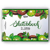 Скетчбук для маркерів на спіралі (киви) А4 (21х29,7 см) 250 г/м2. 25 аркушів «Трек»