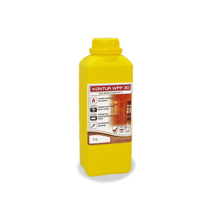 Антисептик-антипірен для захисту деревини KONTUR-WFP-30 (БС-13) 1 л