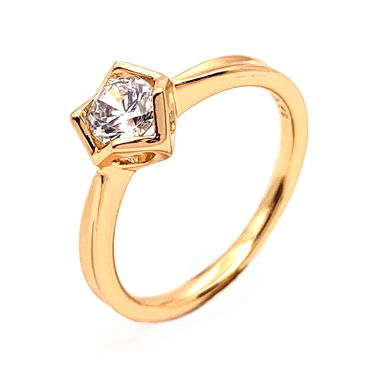 Кільце Xuping з медичного золота, білий фіаніт, позолота 18K, 11983