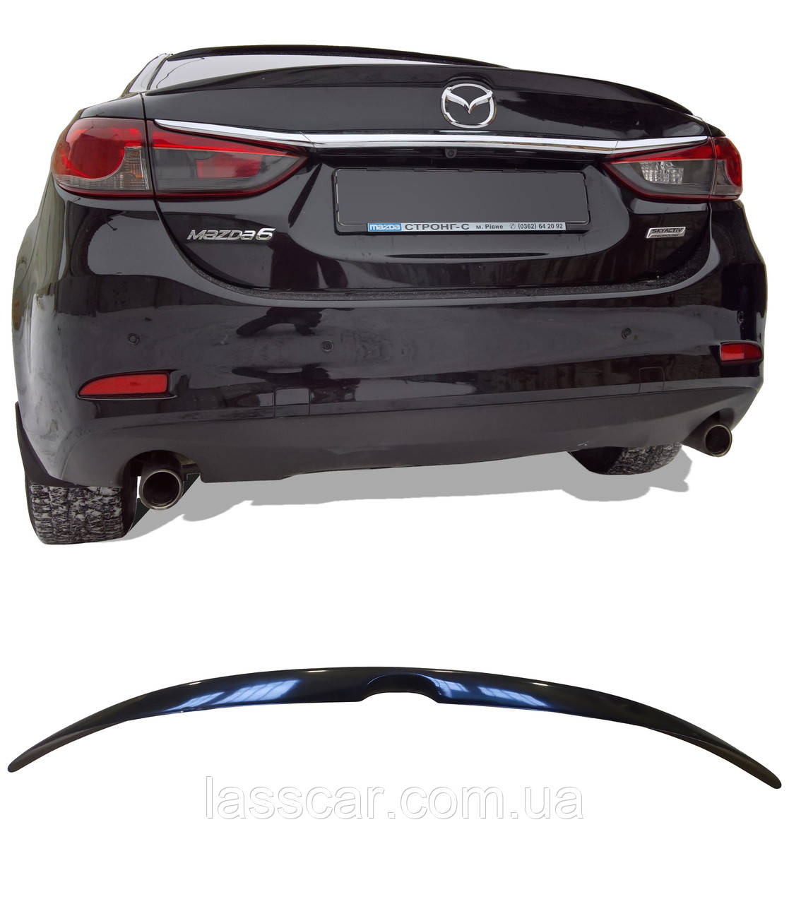 Спойлер LASSCAR, ліп-спойлер на Mazda 6 (3 покоління)
