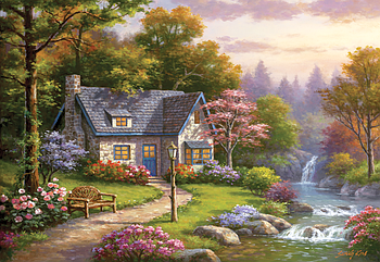 Пазли Anatolian 2000 елементів Котедж біля водоспаду в Стонибруке (3940)
