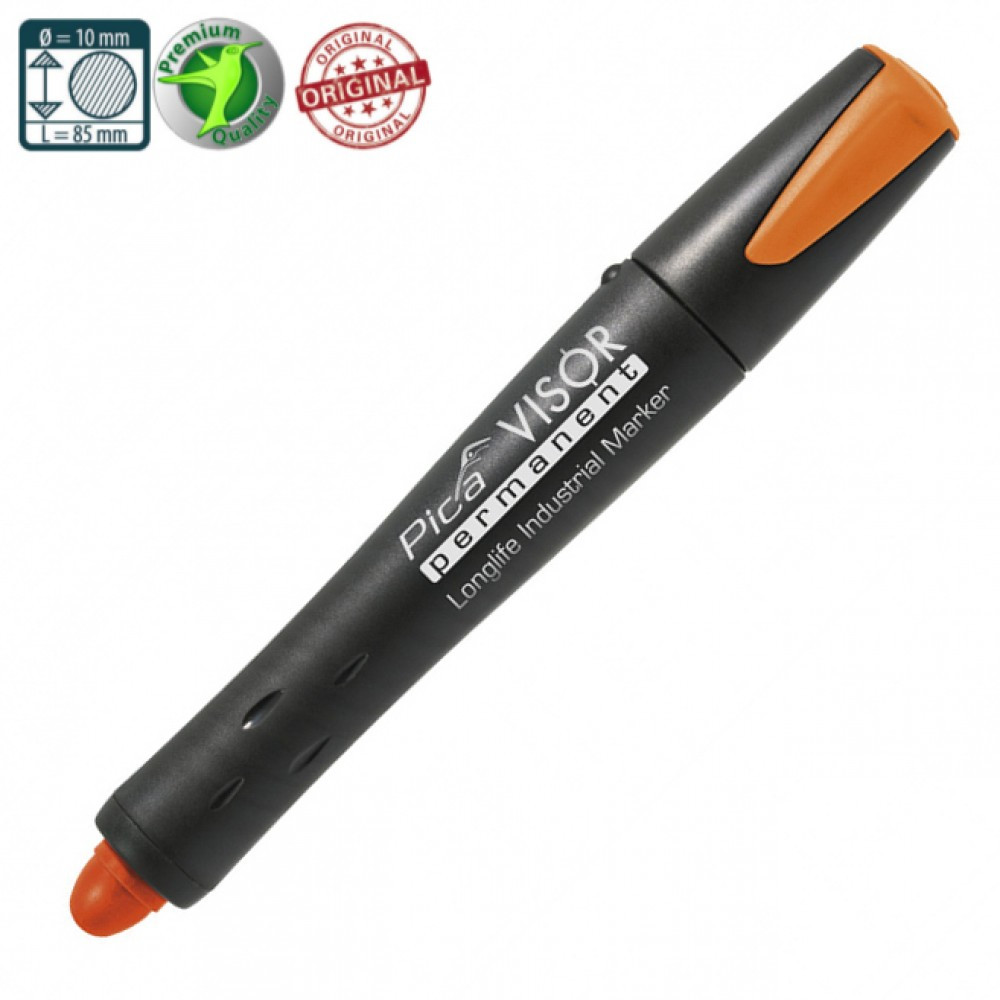 Сухий промисловий маркер PICA VISOR permanent Longlife Industrial Marker 990/054 Fluo-Orange жовтогарячий