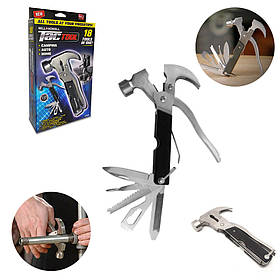Багатофункціональний молоток інструмент мультитул Tac Tool 18 в 1 складаний набір інструментів