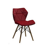 Обідній стілець GREG Грег червоно - бордовий оксамит на букових ногах