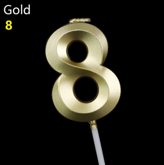 Свічка цифра "8" золота грань
