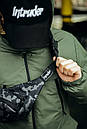 Поясна сумка Intruder камуфляжного забарвлення сіро-чорна, фото 4