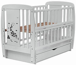 Ліжко Babyroom Жирафік DJMYO-3 маятник, ящик, відкидний бік бук сірий