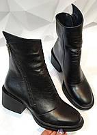 Valentino шик! Кожаные женские полусапожки ботинки демисезонные на змейке с небольшим каблуком