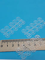 Кнопки для одягу пришивні пластикові 10 мм. Прозорі (комплект 18 кнопок)