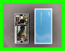 Дисплей Samsung N970 White Note 10 (GH82-20818B) сервісний оригінал у зборі з рамкою