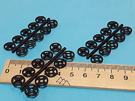 Кнопки для одягу пришивні пластикові 10мм. Чорні  (комплект 15 кнопок)