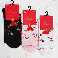 Носки женские демисезонные хлопок Super Socks Love Collection, арт 012/1, высокие, 01261