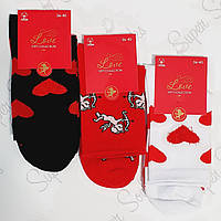 Носки женские демисезонные хлопок Super Socks Love Collection, арт 012/1, высокие, 01259