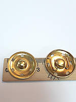 Кнопки для одягу пришивні металева 3 см. Золотиста. 1 шт.