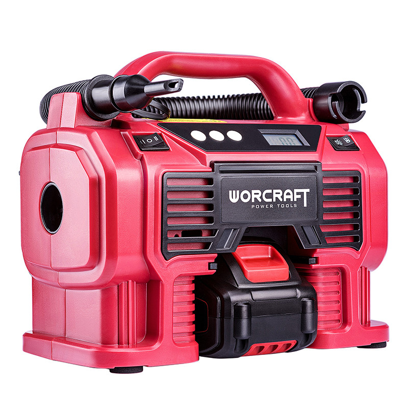 Акумуляторний повітряний компресор Worcraft CAC-S20LiA з АКБ (4А) і ЗП, автомобільний 11бар, фото 1