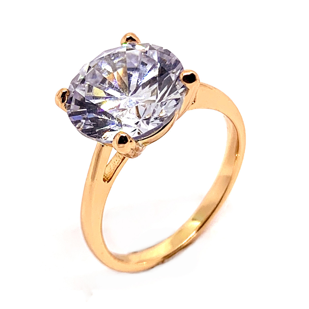 Кільце Xuping з медичного золота, білий фіаніт, позолота 18K, 11978