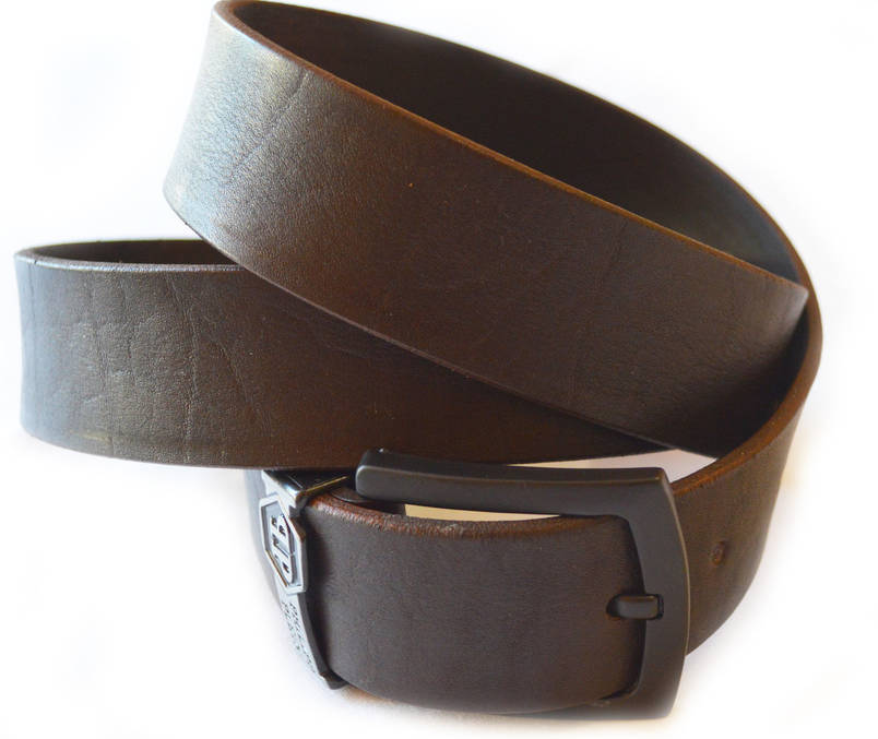 Шкіряний ремінь коричневого кольору |26-1, фото 2