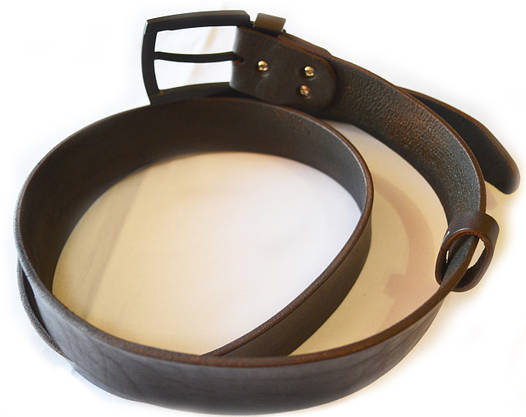 Шкіряний ремінь коричневого кольору |26-1, фото 4