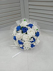 Весільний букет-дублер для нареченої в синьому кольорі