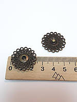 Кнопки для одягу пришивні металева декоративна 2,5 см. Темна. 1 шт.