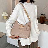 Модна жіноча сумка середнього розміру на плече з пластикової ланцюгом, фото 2