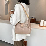 Модна жіноча сумка середнього розміру на плече з пластикової ланцюгом, фото 5