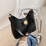 Модна жіноча сумка середнього розміру на плече з пластикової ланцюгом, фото 6