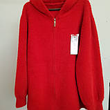 Жіноче пальто з капюшоном із вовни альпака 56-60, фото 4