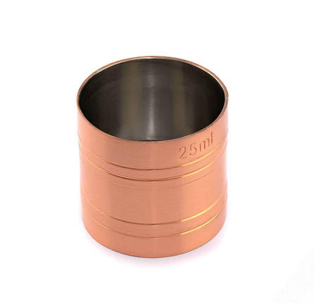 Джіггер односторонній 25 мл з мідним покриттям аксесуари та обладнання для бару, фото 1