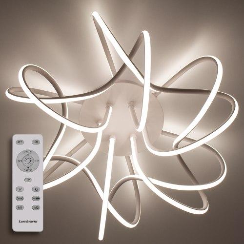 Світлодіодна LED люстра LUMINARIA LIANA MUSE 80W біла Ø470х240мм R-600-WHITE/OPAL-220V-IP20 з пультом ДУ