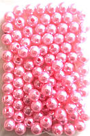 Намисто, колір рожевий Ø8мм (100шт. в упак.)