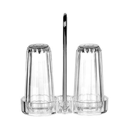 Набір для спецій 3 предмети 12*5*12 см Набір сільничка та перечниця Сільнички пластикові Ємність для спецій, фото 1