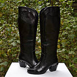 Шкіряні ADAMS чоботи на підборах Чорний, фото 4