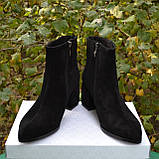 Шкіряні черевики ADAMS на підборах Чорний, Замша, фото 2