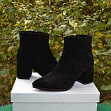 Шкіряні черевики ADAMS на підборах Чорний, Замша, фото 4