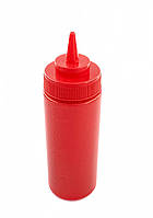 Бутылка для соусов с мерной шкалой красная 360 мл