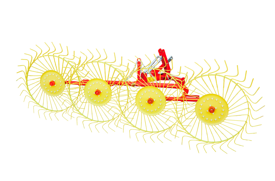 Граблі ворошки на 4 сонечки Mokobodi (Польща) (спіца 6 мм, втулки металеві)