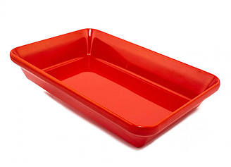 Блюдо для викладання продуктів з меламіну 30×19,5×5,5 см червоне