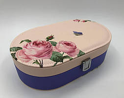 Скринька для жіноча біжутерії та прикрас персикова Квіти