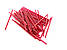 Трубочка для коктейлю овальна червона у білу смужку 3×140 мм 200 шт, фото 3