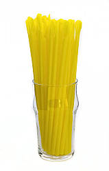 Трубочка для коктейлю з лопаткою жовта 6×200 мм 100 шт
