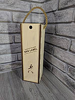 Деревянная подарочная упаковка для бутылки виски 33*10*10см