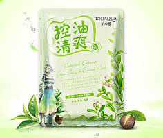 Освіжна тканинна маска для обличчя Bioaqua з екстрактом зеленого чаю Natural Extract Green Tea Oil 40 г