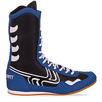 Обувь для Бокса Боксерки замшевые Zelart Boxing BO-2299 размер 36 Blue-Black-White
