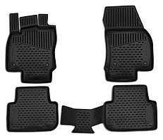 Килимки в салон для VOLKSWAGEN Tiguan від 2017 р. в 4 шт. + перемичка (поліуретан) NOVLINE для автомобіля