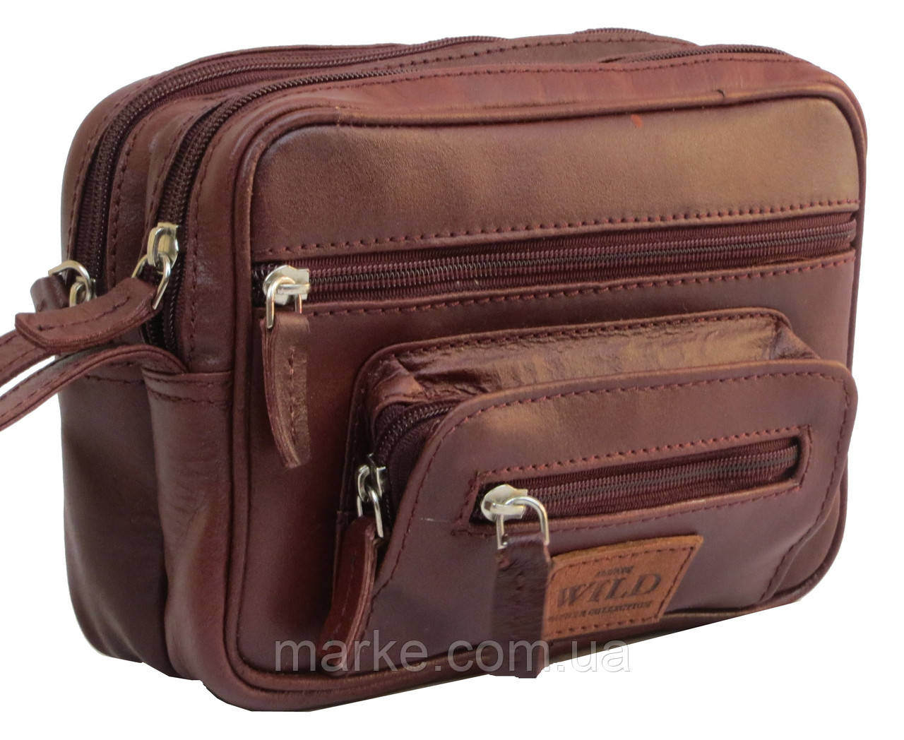 Сумка-борсетка з шкіри ALWAYS WILD NZS2-1 бордовий