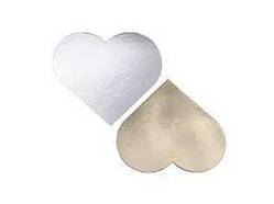Підкладка для тістечка Серце золото/срібло 90х95 мм.