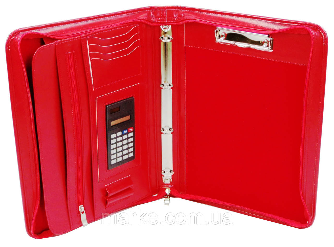 Жіноча ділова папка A4 зі штучної шкіри AMO SSBW04 червона