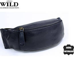 Шкіряна сумка на пояс Always Wild WB01SP navy, синя